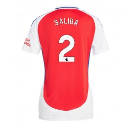 Arsenal William Saliba #2 Thuis tenue Dames 2024-25 Korte Mouw