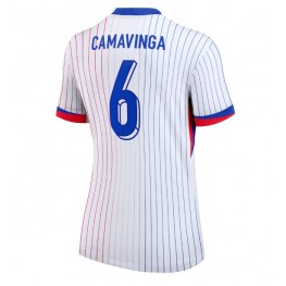 Frankrijk Eduardo Camavinga #6 Uit tenue Dames EK 2024 Korte Mouw