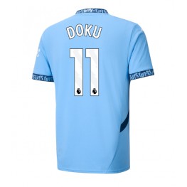 Manchester City Jeremy Doku #11 Thuis tenue 2024-25 Korte Mouw