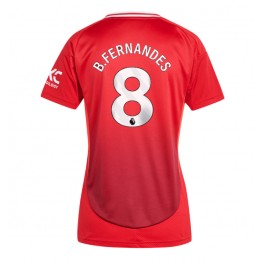 Manchester United Bruno Fernandes #8 Thuis tenue Dames 2024-25 Korte Mouw