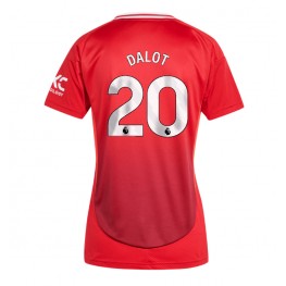 Manchester United Diogo Dalot #20 Thuis tenue Dames 2024-25 Korte Mouw