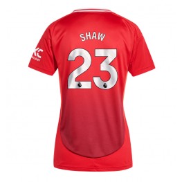 Manchester United Luke Shaw #23 Thuis tenue Dames 2024-25 Korte Mouw