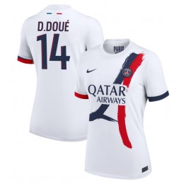 Paris Saint-Germain Desire Doue #14 Uit tenue Dames 2024-25 Korte Mouw