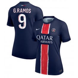 Paris Saint-Germain Goncalo Ramos #9 Thuis tenue Dames 2024-25 Korte Mouw