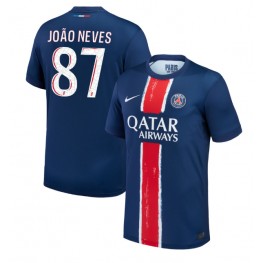 Paris Saint-Germain Joao Neves #87 Thuis tenue 2024-25 Korte Mouw