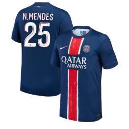 Paris Saint-Germain Nuno Mendes #25 Thuis tenue 2024-25 Korte Mouw