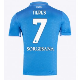 SSC Napoli David Neres #7 Thuis tenue 2024-25 Korte Mouw