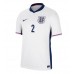 Engeland Kyle Walker #2 Thuis tenue EK 2024 Korte Mouw